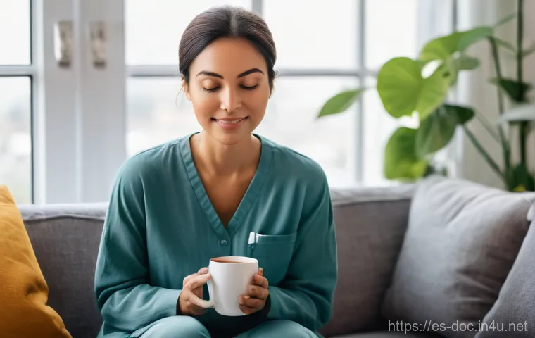 의료진 맞춤 워크라이프 밸런스 - Prompt 1: A Moment of Serenity and Self-Care**