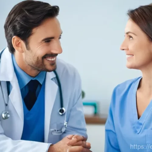 의사 환자관리 실패 사례 분석 - **Prompt:** A compassionate female doctor, in her late 30s with a warm smile, wearing a clean, profe...