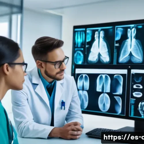 의료 진단 사례 분석 - A detailed clinical setting showing a diverse group of medical professionals, including a male docto...