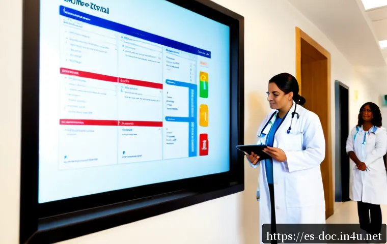 전문 과목별 수요 동향 - Photorealistic modern Spanish public hospital corridor, diverse team of physicians representing high...